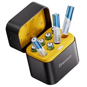 Chart showing stable 1.5V output of Dracutum rechargeable AA AAA batteries vs dropping alkaline voltage