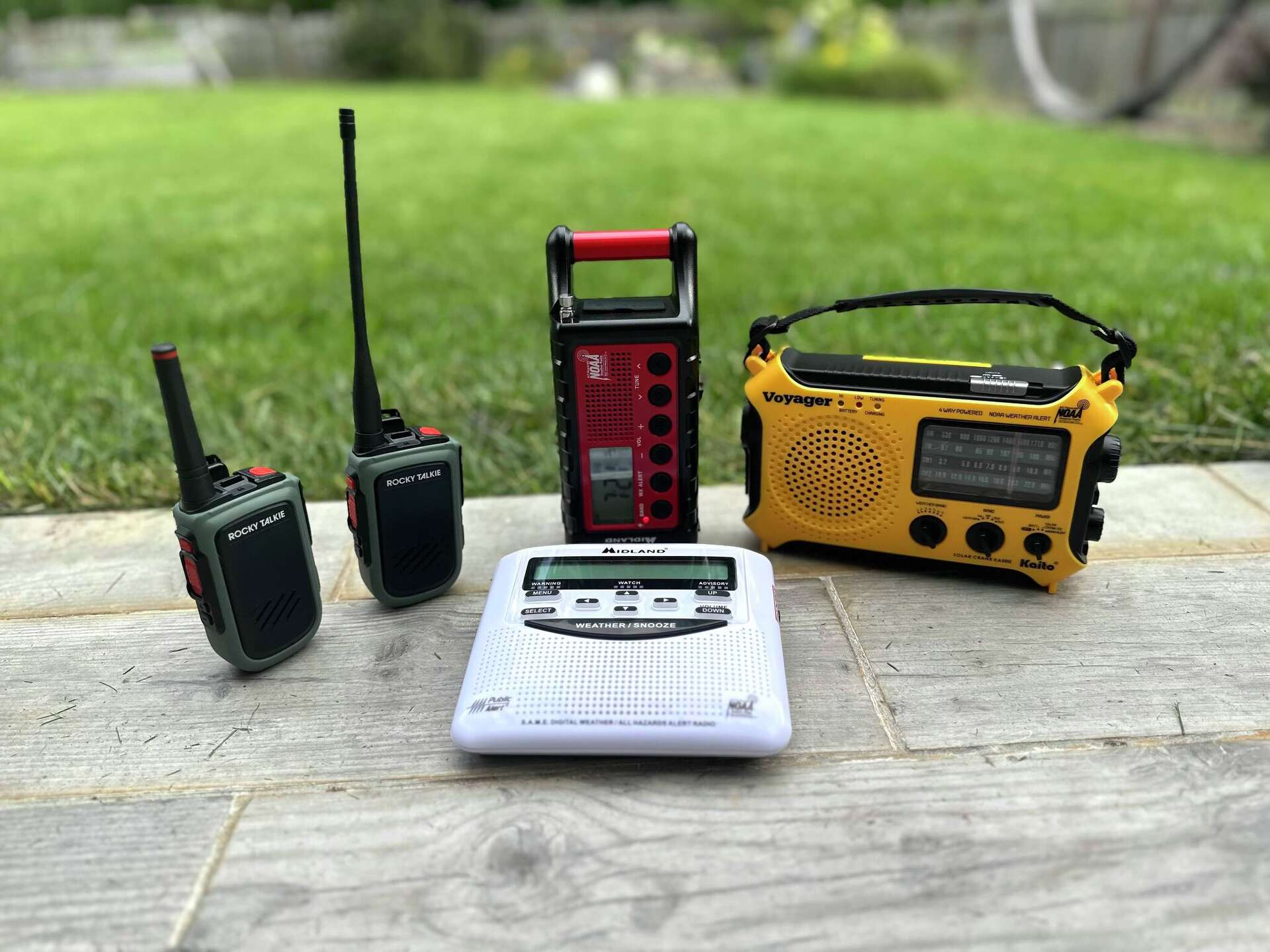 FRS vs GMRS vs MURS radio comparison showing handheld UHF and VHF radios