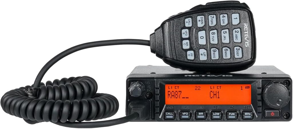 Retevis RA87 GMRS Mobile Radio front view 40W mobile